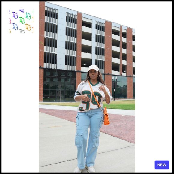 Oversized V-Neck Jersey Tee Y2K Streetwear Graphic Top Summer Fall - Picture 8 of 8